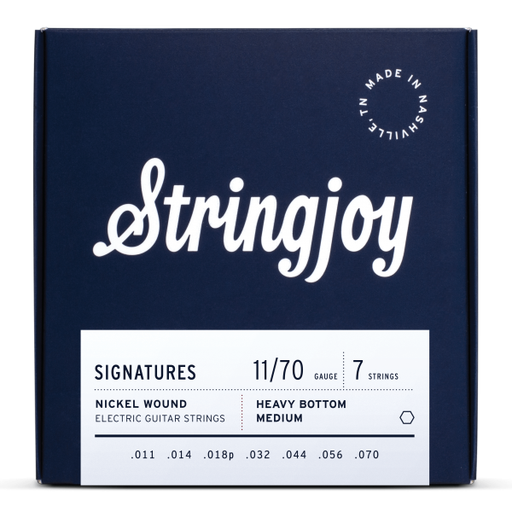 [SJ-HVY117] Stringjoy Signatures 7 String Heavy Bottom Medium Gauge (11-70) Nickel Wound Electric Guitar Strings