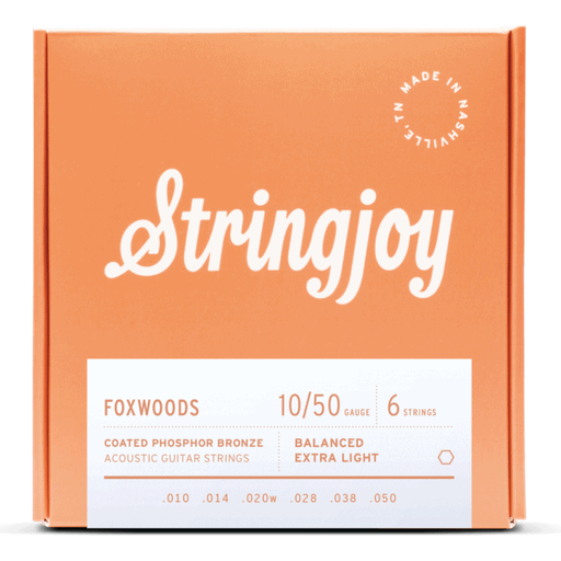 [SJ-FW1050] Stringjoy Foxwoods Extra Light Gauge (10-50) Coated Phosphor Bronze Acoustic Guitar Strings