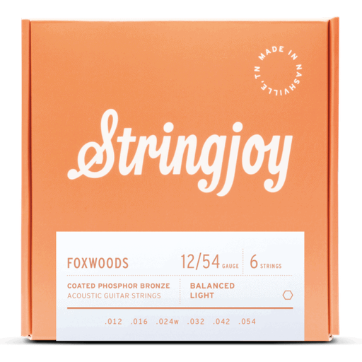 [SJ-FW1254] Stringjoy Foxwoods Light Gauge (12-54) Coated Phosphor Bronze Acoustic Guitar Strings