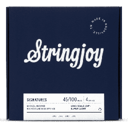 [SJ-BA45100LS] Stringjoy Super Light Gauge (45-100) 4 String Long Scale Nickel Wound Bass Guitar Strings