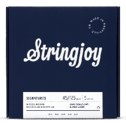 [SJ-BA45125LS] Stringjoy Super Light Gauge (45-125) 5 String Long Scale Nickel Wound Bass Guitar Strings
