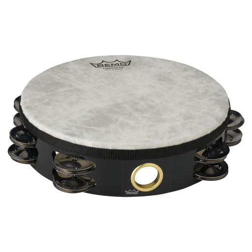[TA-5208-70] Remo Fiberskyn Double-Row Tambourine, Quadura Black, 8"