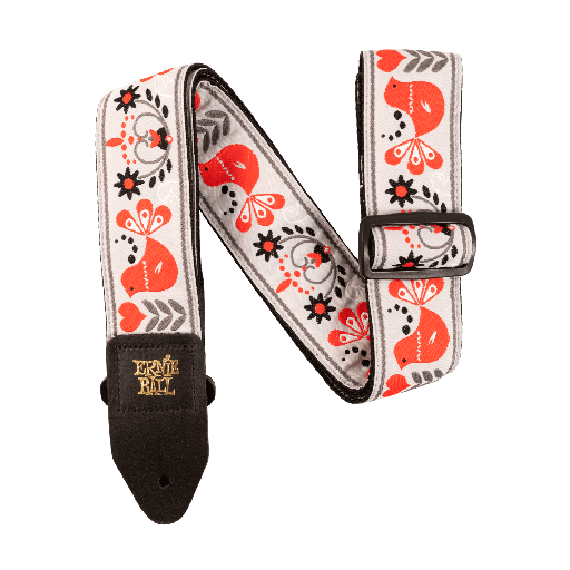 [P04689] Ernie Ball Red Bird Winter Jacquard Strap