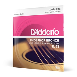 [EJ23] D'Addario EJ23 9-45 Super Light, Phosphor Bronze Acoustic Guitar Strings
