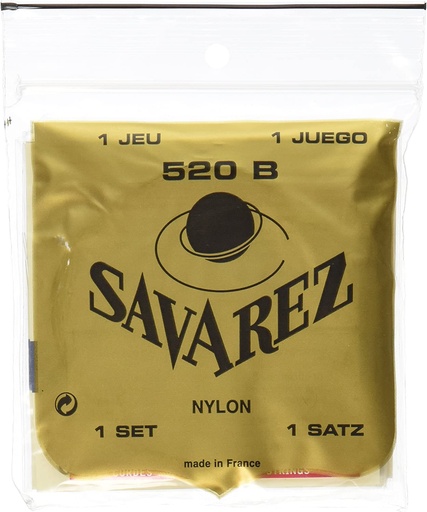 [520B] Savarez 520B Low Tension Classical Guitar Strings (White Card)