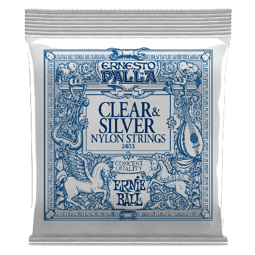 [P02403] Ernesto Palla Nylon Classical Guitar Strings, Clear & Silver