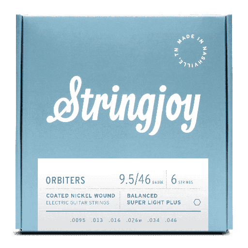 [SJ-OR09546] Stringjoy Orbiters Balanced Super Light Plus Gauge (9.5-46) Coated Nickel Wound Electric Guitar Strings