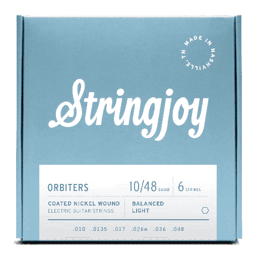 [SJ-OR1048] Stringjoy Orbiters Balanced Light Gauge (10-48) Coated Nickel Wound Electric Guitar Strings