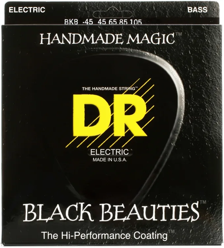 [BKB-45] DR BLACK BEAUTIES Black Colored Bass Strings, Medium, 45-105  