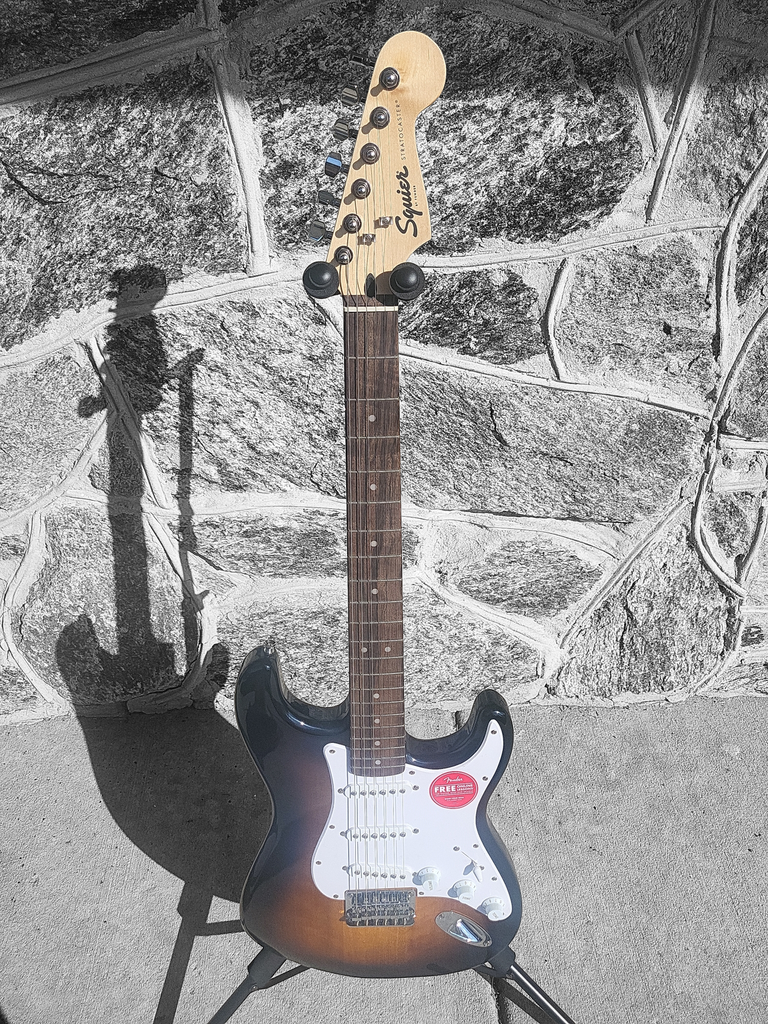 Squier Strat in Tobacco Burst w/ Gig Bag & Accessories - SOLD