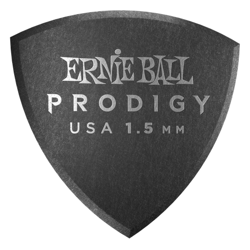[P09332] Ernie Ball 1.5mm Black Large Shield Prodigy Picks 6-pack  