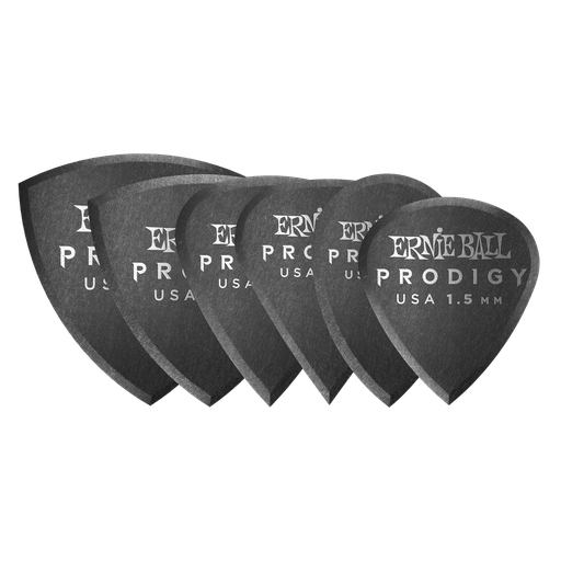 [P09342] Ernie Ball 1.5mm Black Multipack Prodigy Picks 6-pack  
