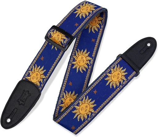 [MPJG-SUN-BLU] Levy's 2" Jacquard Weave Guitar Strap with Sun Pattern, Blue