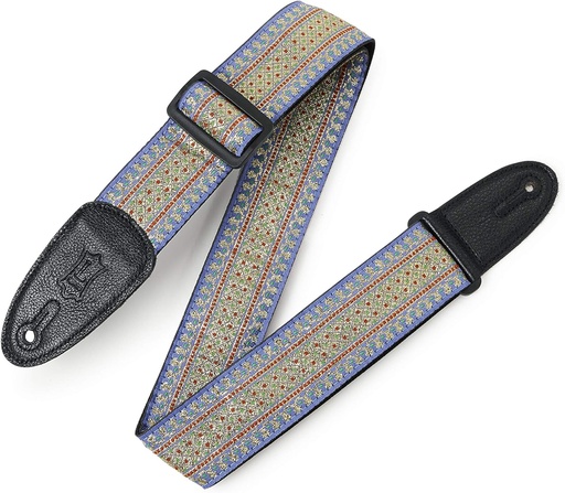 [M8TF-002] Levy's 2” Woven Guitar Strap with Thai Motif, Blue
