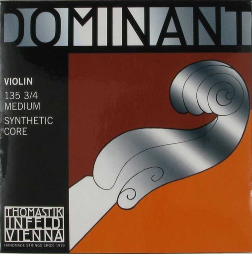 [135 3/4] Thomastik-Infeld 135 Dominant Violin String Set - 3/4 Size with Aluminum Wound Ball-end E
