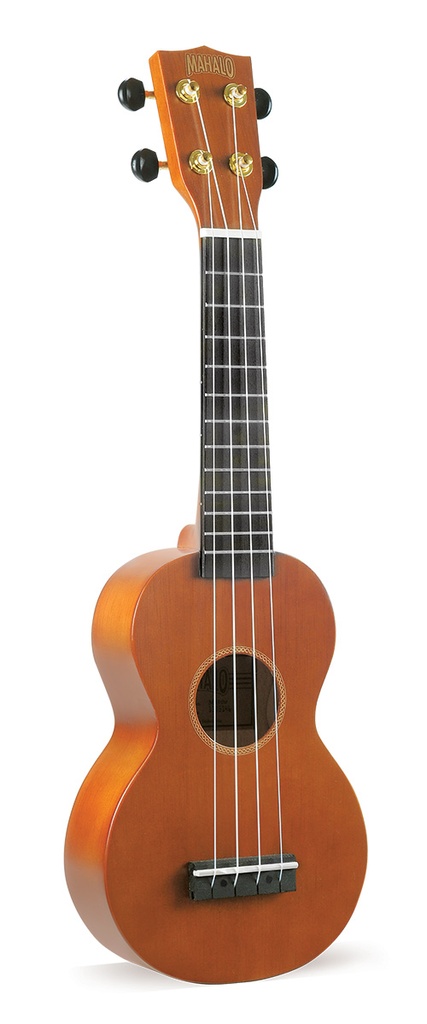 Mahalo MR1-BK Rainbow Soprano Ukulele Starter Pack, Trans Brown