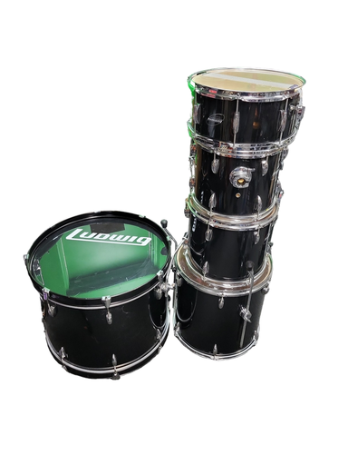 [U-LudwigAcent5pc430] Ludwig Accent 5-Piece Drum Kit w/ Cymbals, Hardware, and Drum Mutes