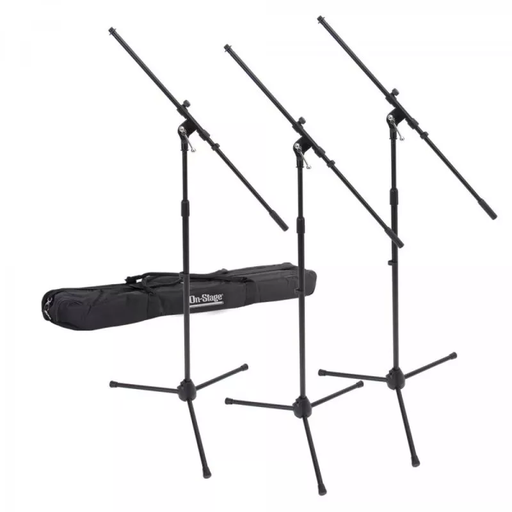 [MSP7703] On-Stage MSP7703 Three Euro Boom Mic Stands with Bag