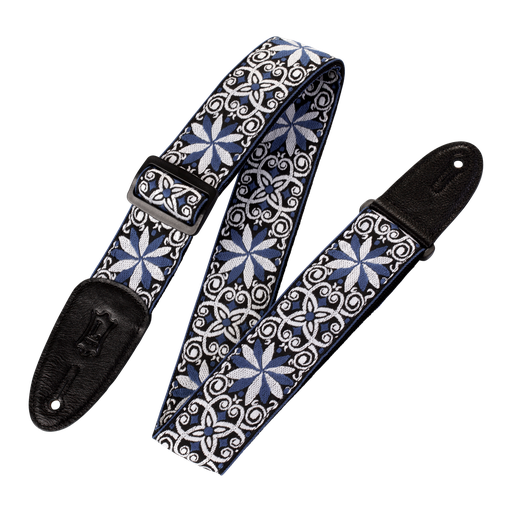 [M8HT-10] Levy's M8HT Hootenanny Jaquard Guitar Strap, Blue & White