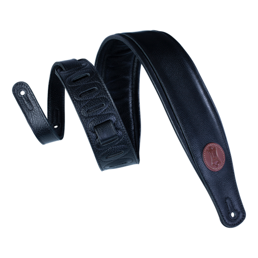 [MSS2-BLK] Levy's Signature Legacy Series 3" Wide Garment Leather Guitar Strap, Black