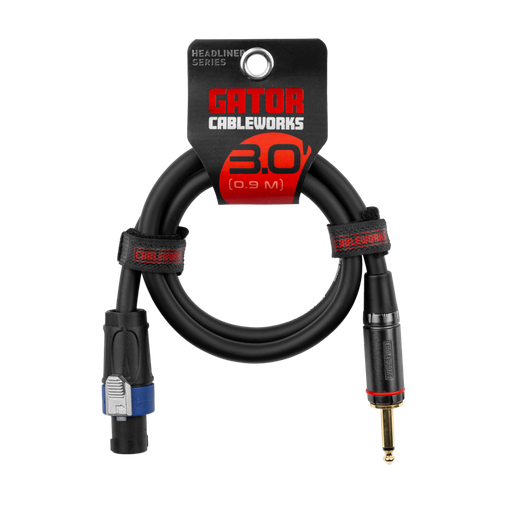 [GCWH-SPK-03-1TL] Gator Headliner Series Speaker Cable, 3', 1/4" to Twist Lock