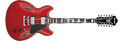 [AS7312TCD] Ibanez Artcore AS7312 12-String Semi-Hollow Electric Guitar, Transparent Cherry Red