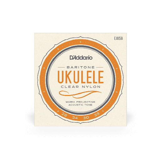 [EJ65B] D'Addario EJ65B Baritone Ukulele Strings, Clear Nylon