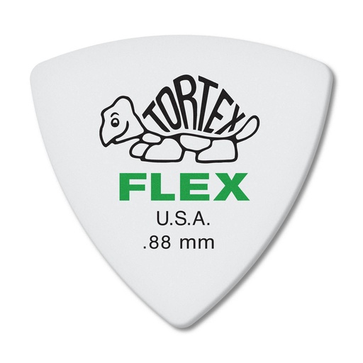 [456P088] Dunlop Tortex Flex Triangle Picks, .88 mm, 6 Pack