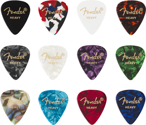 [0980300500] Fender 351 Shape Picks, Celluloid Medley, Heavy, 12 Picks