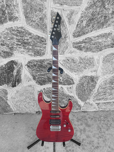 [U-ShineElec-0717] Shine Ibanez Style Electric Guitar, Transparent Red