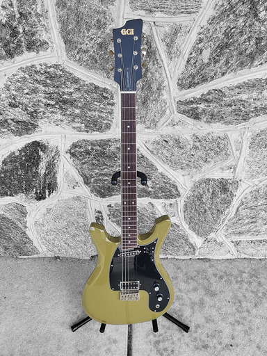 [U-GCIBaritone-814] GCI God City Instruments Deconstructivist Baritone Guitar - Gloss Olive Drab w/ Case