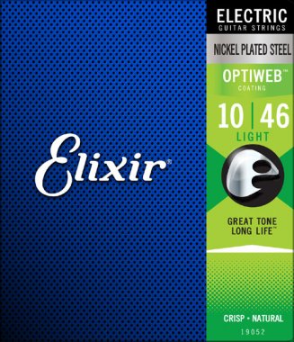 [19052] Elixir 19052 Nickel Plated Steel Electric Guitar Strings with Optiweb. Light 10-46