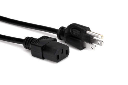 [PWC-148] Hosa PWC-148 Power Cord IEC C13 to NEMA 5-15P, 8 ft