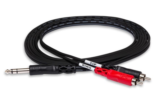 [TRS-202] Hosa TRS-202 Insert Cable 1/4" TRS to Dual RCA. 2m