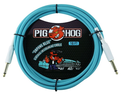 [PCH10DB] Pig Hog 10' Instrument Cable, Daphne Blue