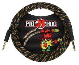 [PCH10RA] Pig Hog PCH10RA Instrument Cable. 10' Rasta Stripes