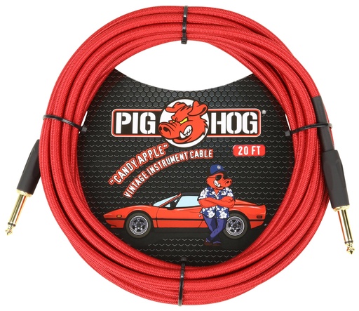 [PCH20CA] Pig Hog 20' Instrument Cable, Candy Apple