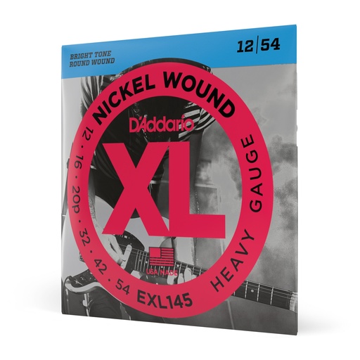 [EXL145] D'Addario XL Nickel Wound Strings, 12-54 Heavy, Plain 3rd, EXL145