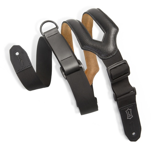 [MRHSS-BLK] Levy's Leather Right Height Series Guitar Strap, Black