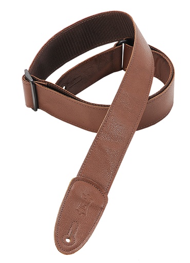 [M7GP-BRN] Levy's M7GP-BRN 2" Wide Brown Garment Leather Guitar Strap