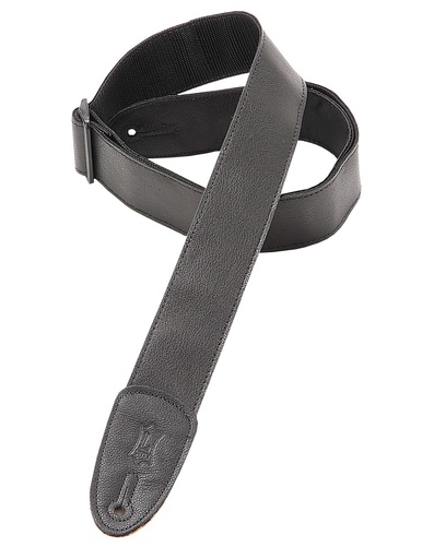 [M7GP-BLK] Levy's M7GP-BLK 2" Wide Black Garment Leather Guitar Strap