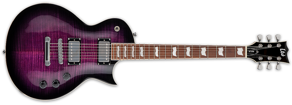 ESP Ltd EC-256, Flame Maple, See-thru Purple Sunburst